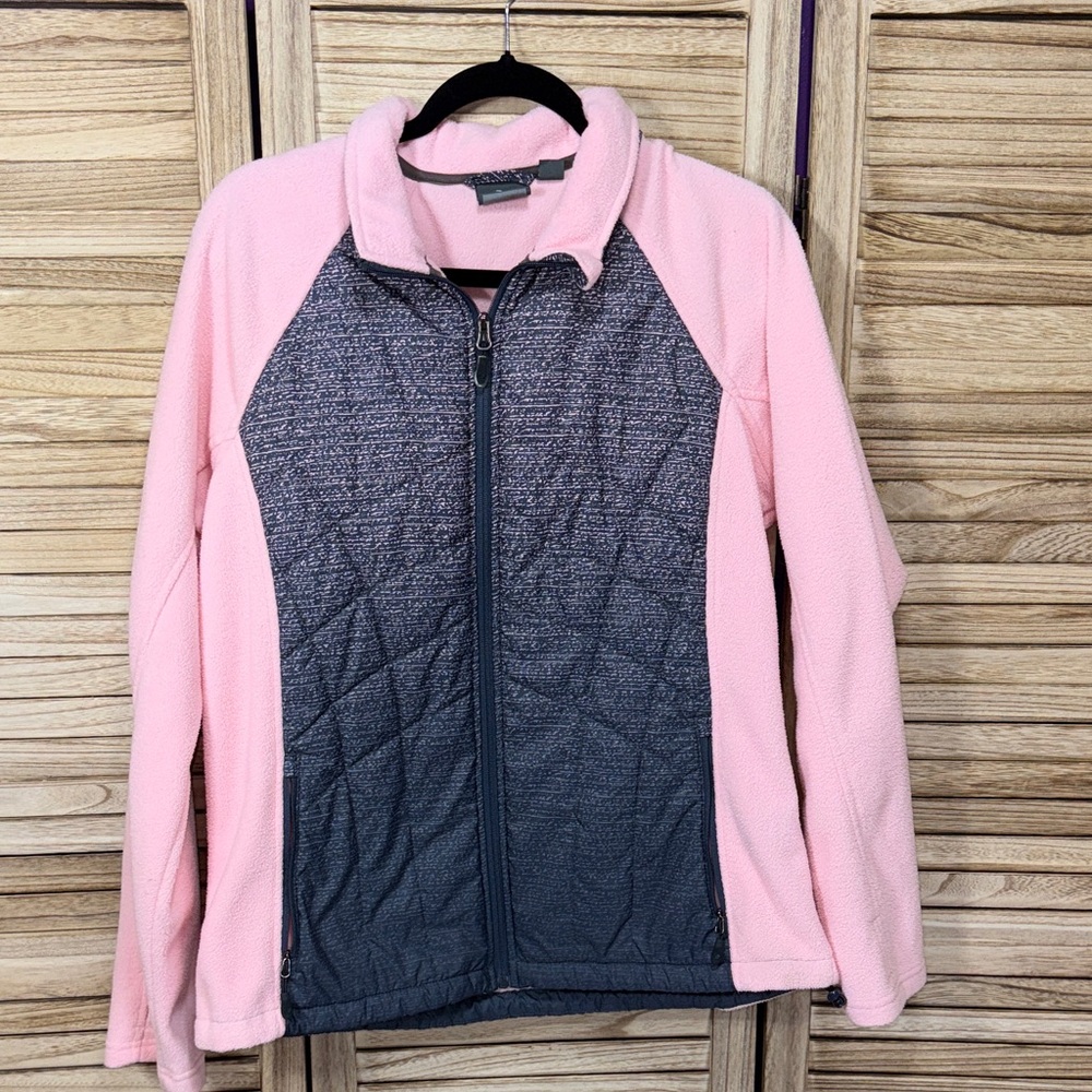 New Balance Women's Pink and Gray Ski Jacket Thumbholes Size XL